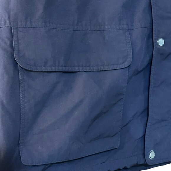 VNTG‎ St Michael Marks & Spencer Deck Jacket Rain Navy Hood Vented Full Zip XL - Picture 12 of 12